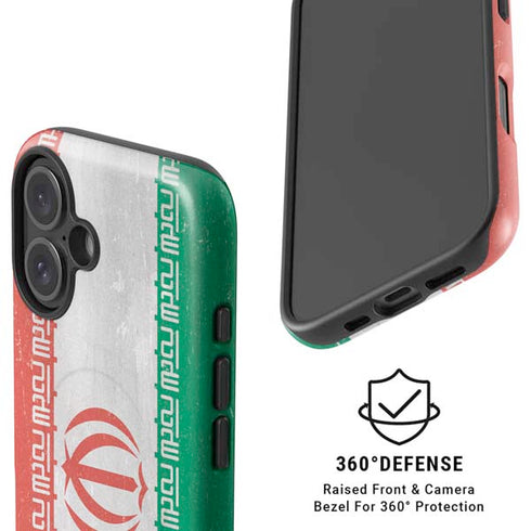 Iran Flag Distressed iPhone 16 Plus Magsafe Impact Case